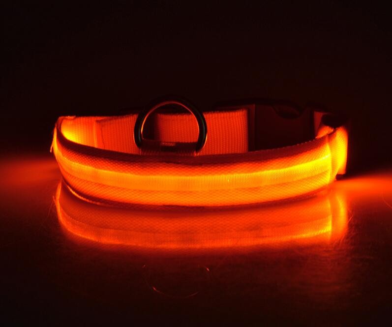 LED USB Rechargeable Light Up Dog Collar Luminous Stripe