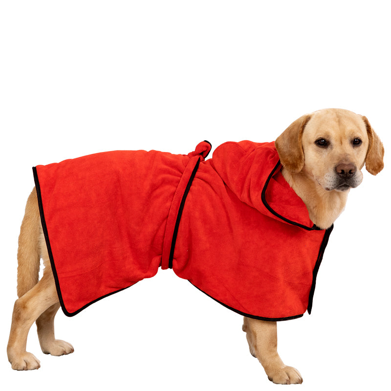 Super Absorbent Microfiber Dog Bathrobe Fast Drying Pet Bath Towel