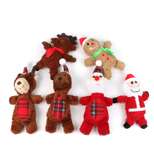 Christmas Gift Dog Plush Santa Reindeer Gingerbread Man Bear Dog Toy Uk Seller