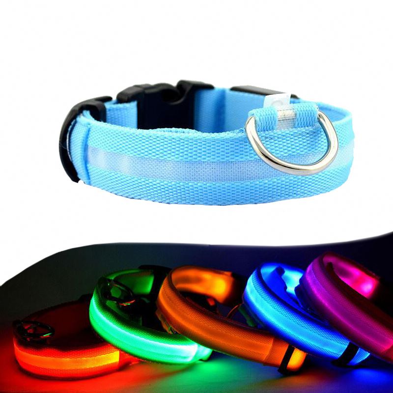LED USB Rechargeable Light Up Dog Collar Luminous Stripe