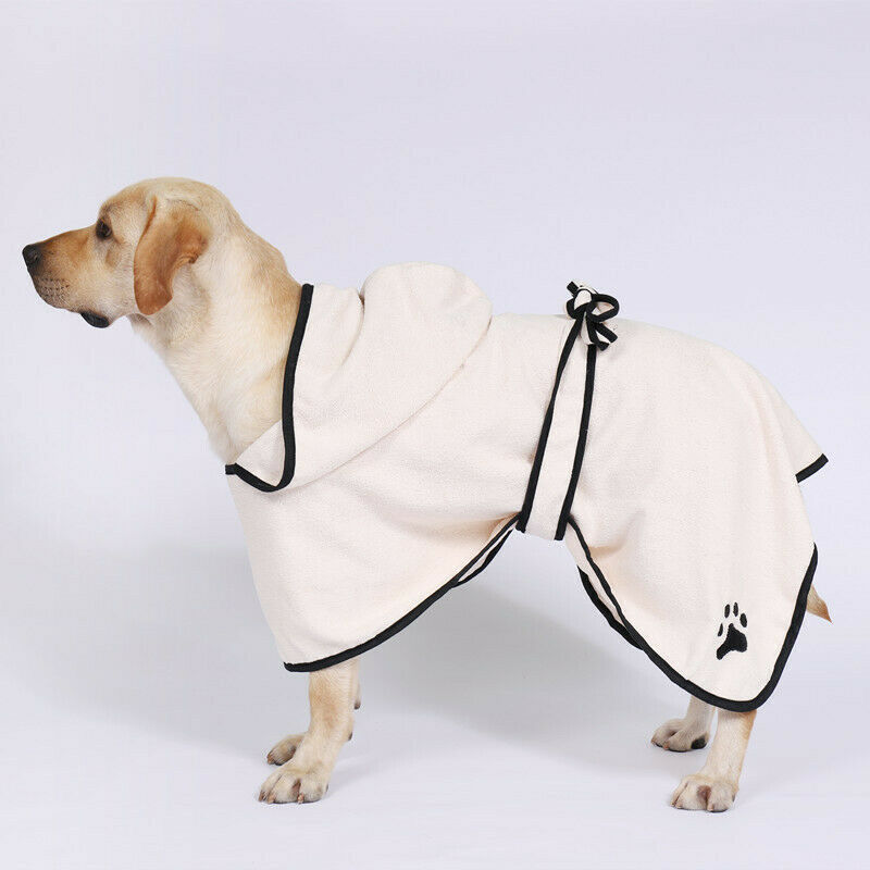 Super Absorbent Microfiber Dog Bathrobe Fast Drying Pet Bath Towel