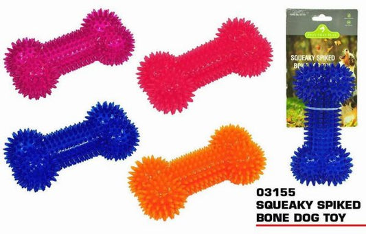 Pets That Play Squeaky Spiked Bone Dog Toy for Medium/Large Dogs