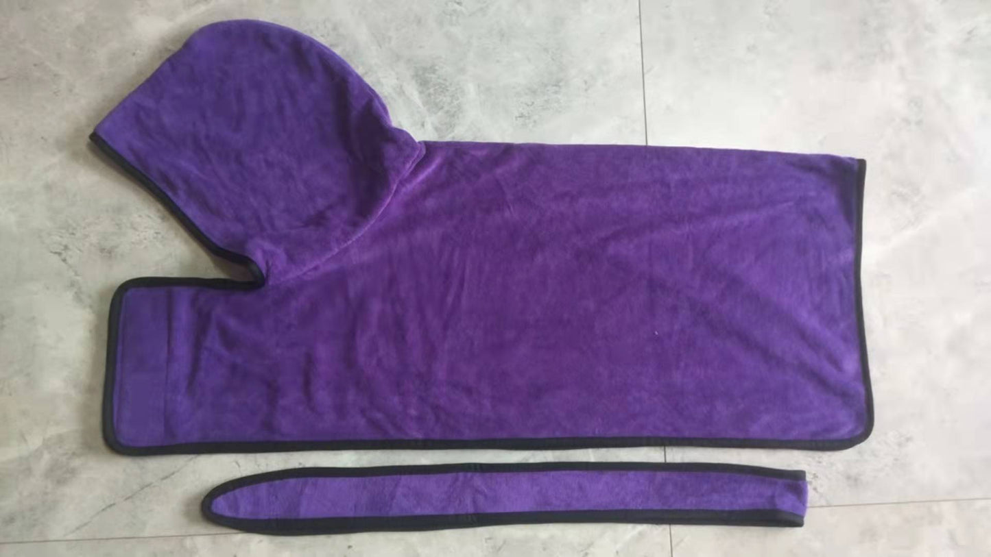 Super Absorbent Microfiber Dog Bathrobe Fast Drying Pet Bath Towel
