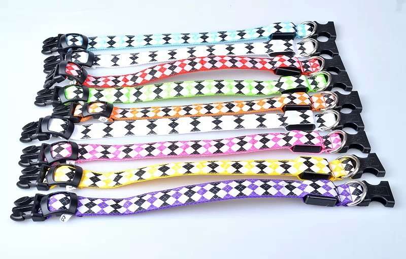 LED Light Up Dog Collar USB Rechargeable Rhombus Design