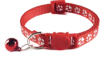 Anti Choke Paw Print Adjustable Kitten/Cat Collar With Bell