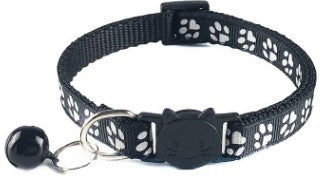 Anti Choke Paw Print Adjustable Kitten/Cat Collar With Bell