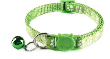 Anti Choke Paw Print Adjustable Kitten/Cat Collar With Bell