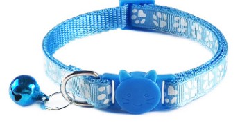 Anti Choke Paw Print Adjustable Kitten/Cat Collar With Bell