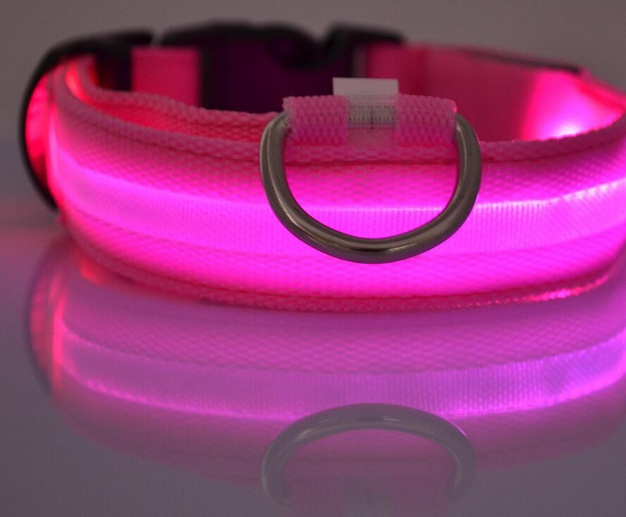 LED USB Rechargeable Light Up Dog Collar Luminous Stripe Barking for a Walk