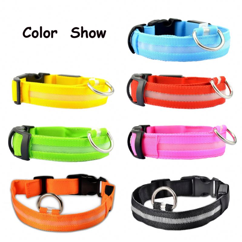 LED USB Rechargeable Light Up Dog Collar Luminous Stripe