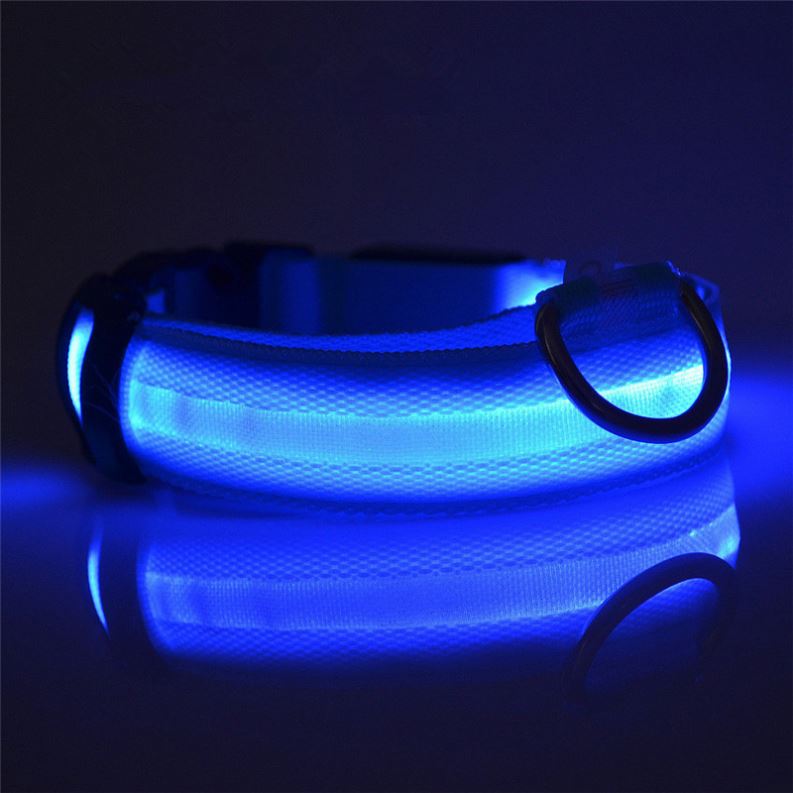 LED USB Rechargeable Light Up Dog Collar Luminous Stripe