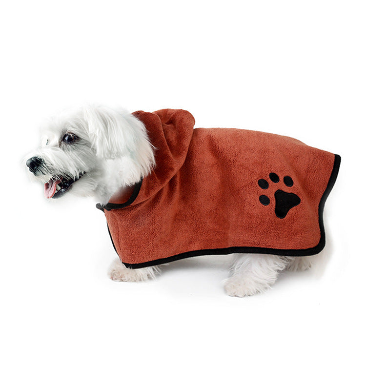 Super Absorbent Microfiber Dog Bathrobe Fast Drying Pet Bath Towel