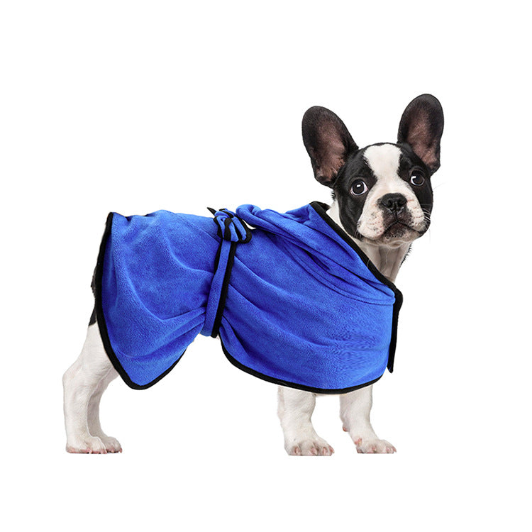 Super Absorbent Microfiber Dog Bathrobe Fast Drying Pet Bath Towel