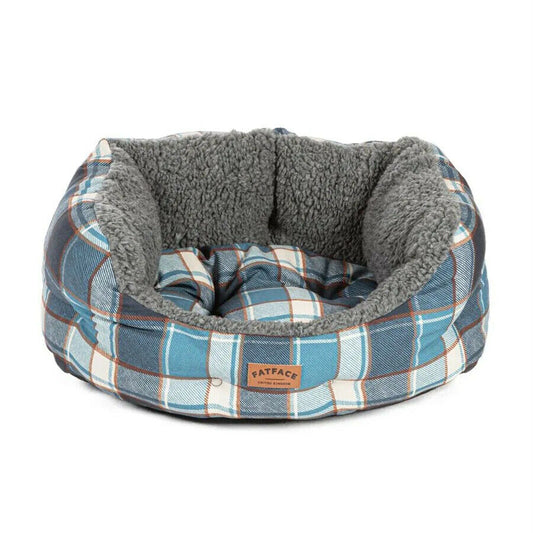 FatFace Fleece Check Deluxe Slumber Dog Bed 100% Recycled Fibres