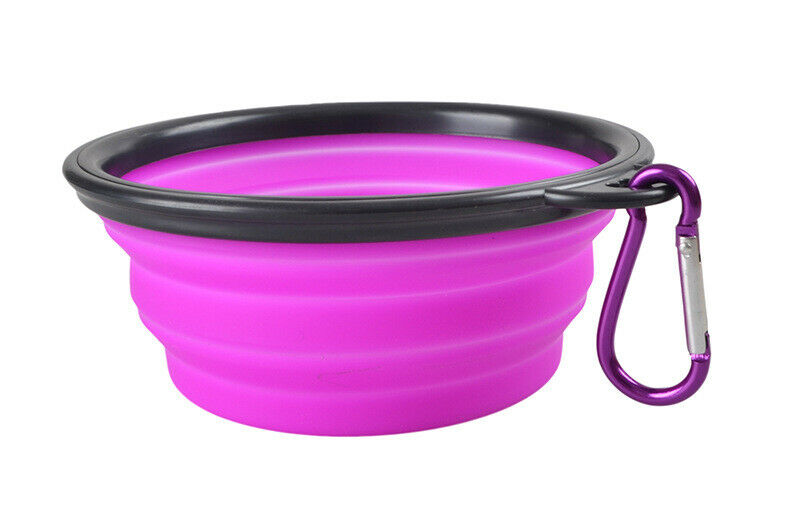 Portable Silicone Dog Water Feeding Bowl Travel Play Disc - Collapsible